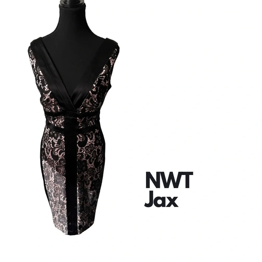 NWT  | Jax | Black Lace Cocktail Dress | Size 6 [49]